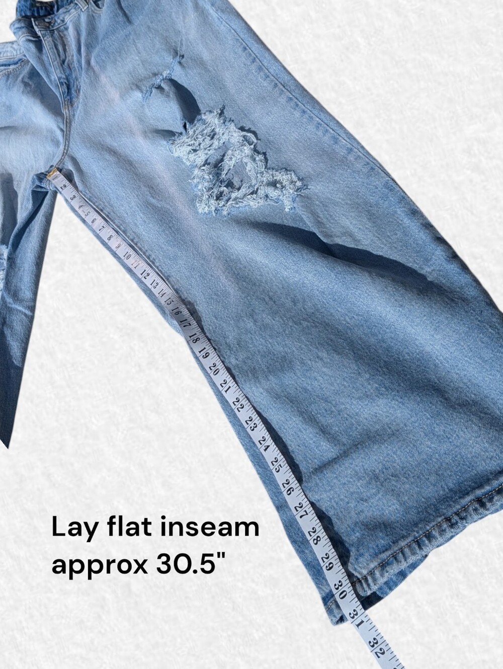Wild Fable NEW Plus Size 18: Light Blue High-Rise Distressed Wide-Leg Jean-Women - Picture 8 of 8